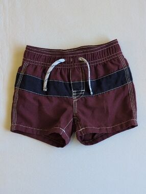 babyGap colorblock swim trunks maroon navy blue 6-12 months baby boy